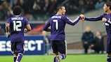 Cristiano Ronaldo celebra um dos golos marcados ao Ajax