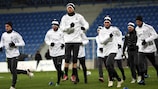 Juventus in training in Poznan where -13C temperatures are expected tonight