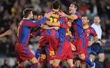 O Barcelona festeja o golo de Andreu Fontàs
