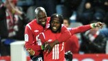 Gervinho festeja o primeiro golo do Lille
