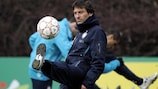 Leonardo shows he has lost none of his playing skills ahead of his first European game at the Inter helm