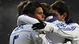 Игроки "Динамо" празднуют гол в Лиге Европы