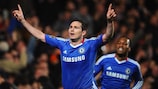 Frank Lampard exulte après avoir donné l'avantage à Chelsea