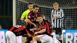 Gennaro Gattuso is mobbed after scoring the winner against Juventus