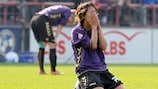 Duisburg forward Kozue Ando digests the loss to Potsdam