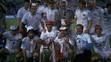 Berry van Aerle (centre, red cap) celebrates winning the 1988 European Champion Clubs' Cup with PSV