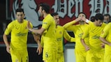 Les joueurs de Villarreal fêtent le but de Giuseppe Rossi