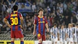 Lionel Messi cuts a dejected figure at the Anoeta
