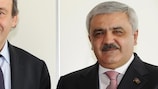 Michel Platini and Rovnag Abdullayev met at UEFA headquarters in Nyon