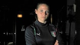 Italy goalkeeper Laura Giuliani poses at tournament headquarters in Cervia