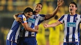 Falcao feiert mit Fredy Guarín und James Rodríguez (FC Porto)