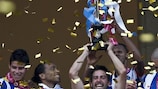 João Moutinho holds aloft Porto's latest piece of silverware