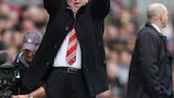 Sir Alex Ferguson celebrates on the touchline at Ewood Park