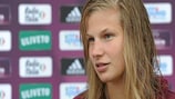 Belgium's Justine Vanhaevermaet talks to UEFA.com