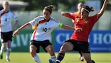 Germany captain Ramona Petzelberger in action against Spain during the group stage