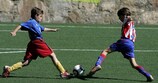 Youngsters from Andorra and Athletic Club compete for the ball