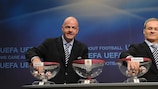 Il segretario generale UEFA Gianni Infantino e il direttore delle competizioni UEFA Giorgio Marchetti