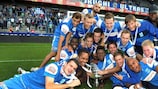 Genk celebrate winning their first Belgian Super Cup