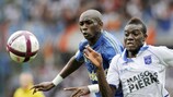 Stéphane Mbia (left) in action against Auxerre on Sunday