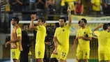 Giuseppe Rossi (centre) scored two of Villarreal's three goals
