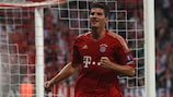 Mario Gomez celebra el 2-0 del Bayern ante el City