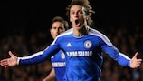 David Luiz celebra su gol, que fue el 1-0 para el Chelsea