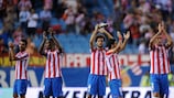 Atlético players celebrate their victory against Celtic