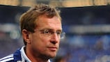 Ralf Rangnick prior to his last Schalke game in charge against FC Bayern München