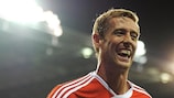 Peter Crouch celebrates scoring for Stoke
