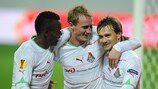 Футболисты "Локомотива" празднуют очередной гол в Лиге Европы