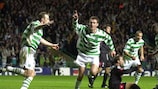 Celtic's Chris Sutton celebrates his first goal against Juventus
