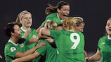 Northern Ireland celebrate Kirsty McGuinness putting them ahead against Norway