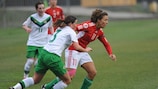 Demi Vance of Northern Ireland and Anett Nagy in action