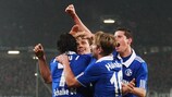 Schalke celebrate a UEFA Europa League goal