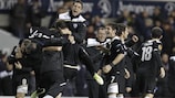 PAOK celebrate their matchday five win at Tottenham