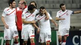 Olympiacos celebrate victory in France