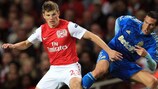 Andrey Arshavin (left) in UEFA Champions League action for Arsenal this season