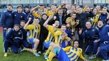 Ventspils celebrate a memorable season for the club in which they won the league and cup double
