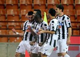 L'Udinese esulta dopo un gol in Serie A