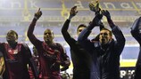 Los hombres del Lyon celebran la clasificación