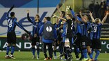 Die Spieler von Club Brugge feiern das Weiterkommen