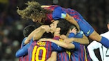 Barcelona celebrate Cesc Fàbregas's goal in the FIFA World Club Cup final