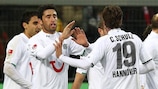 Hannover celebrate a Bundesliga goal
