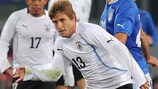 Emiliano Alfaro a représenté l'équipe A d'Uruguay pour la première fois contre l'Italie l'année dernière