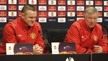Wayne Rooney y Sir Alex Ferguson en la rueda de prensa previa al encuentro ante el Ajax
