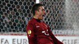 Artur Sobiech enjoys his equaliser for Hannover in the first leg