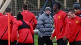 Sir Alex Ferguson beim Training von United