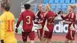Anna Kozhnikova, Elena Medved und Elena Morozova wollen gegen Österreich ihr EURO-Ticket buchen