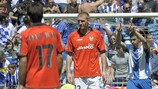 Espanyol's Álvaro Vázquez celebrates scoring in his side's 4-0 win against Valencia