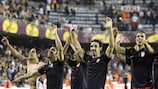 Los jugadores del Atlético derrotaron al Valencia en semifinales